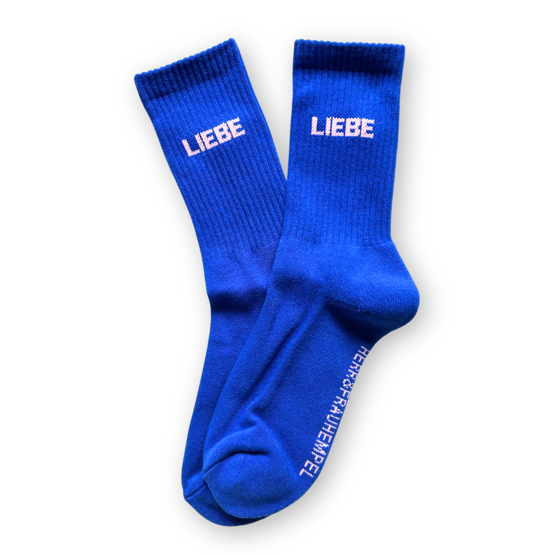 SOCKEN - LIEBE blau - rosa: 40-45