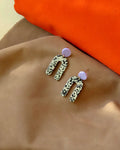 Greige Dots Slim Bogen Statement Ohrringe