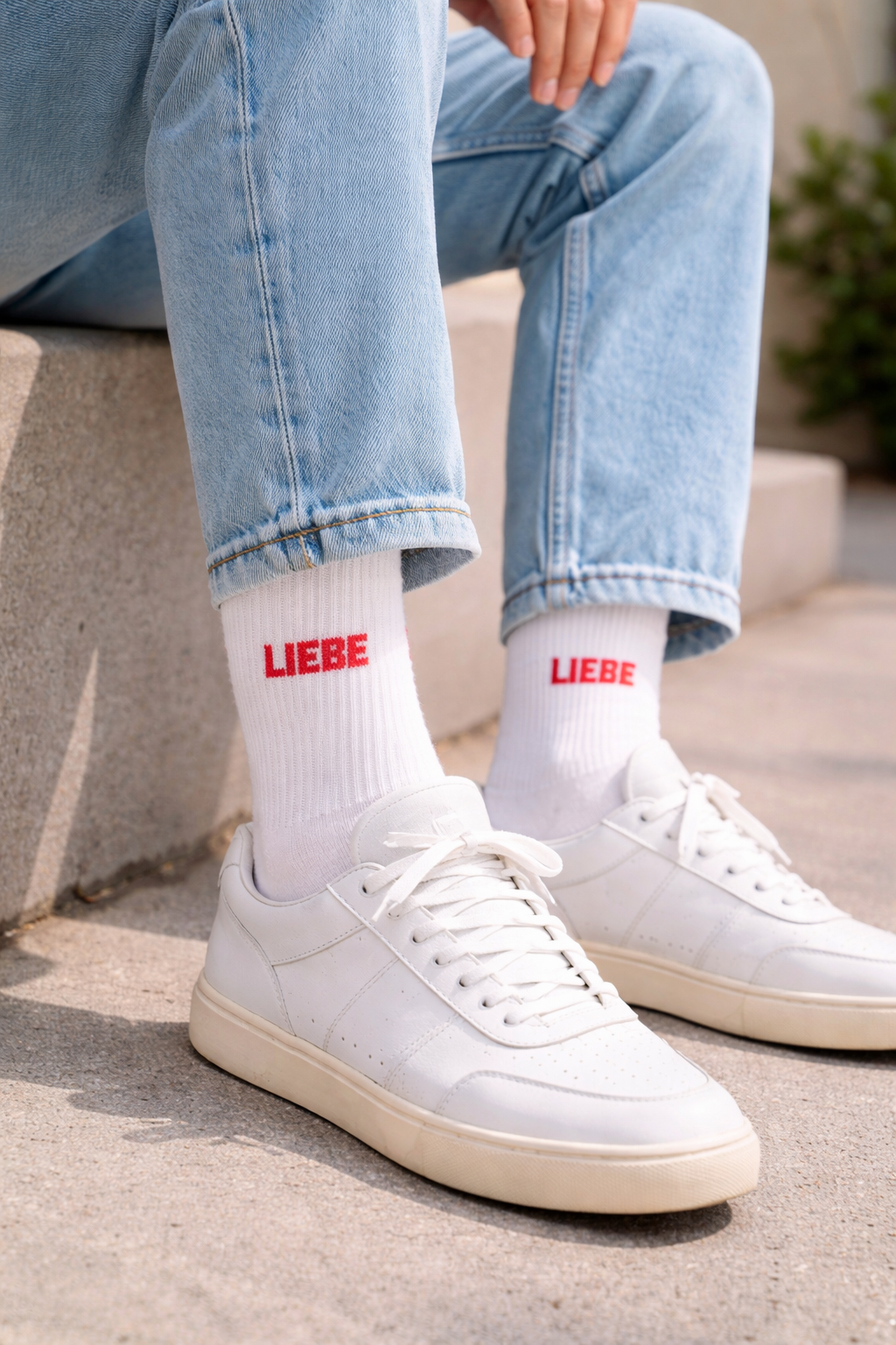 SOCKEN - LIEBE rot - weiß: 35-39
