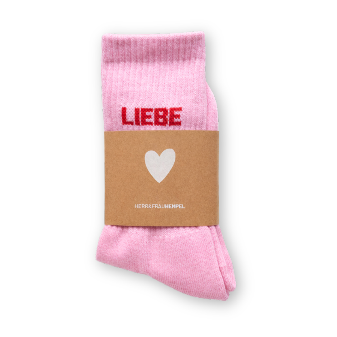 SOCKEN - LIEBE rosa - rot: 35-40